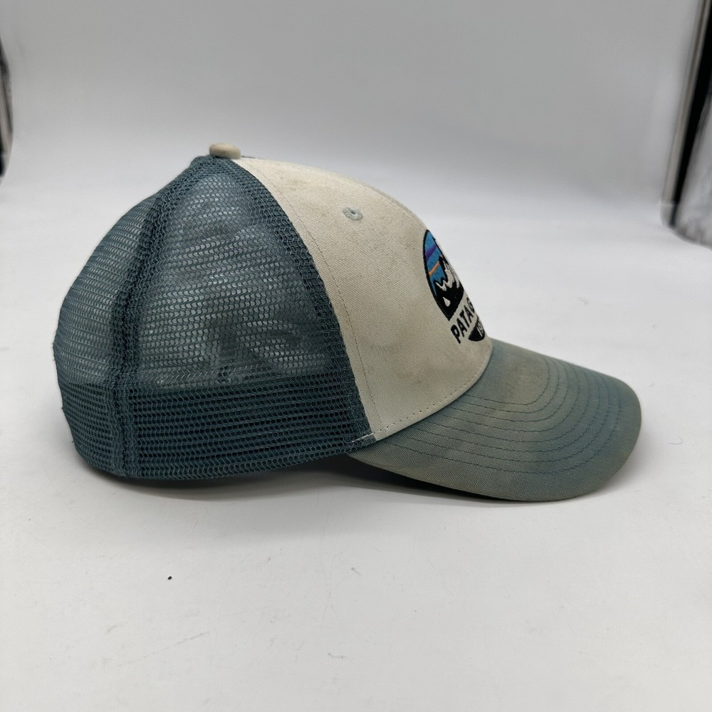 Patagonia Logo Hat Blue Mesh Trucker Cap Adjustable Snapback Baseball Mens - Picture 5 of 5